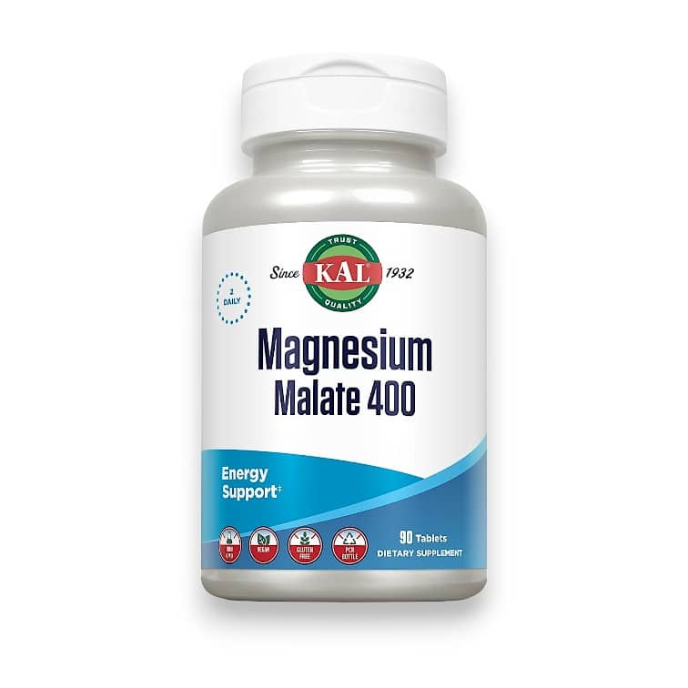 KAL, Magnesium Malate 400, 400 mg, 90 Tablets (200 mg per Tablet) 1