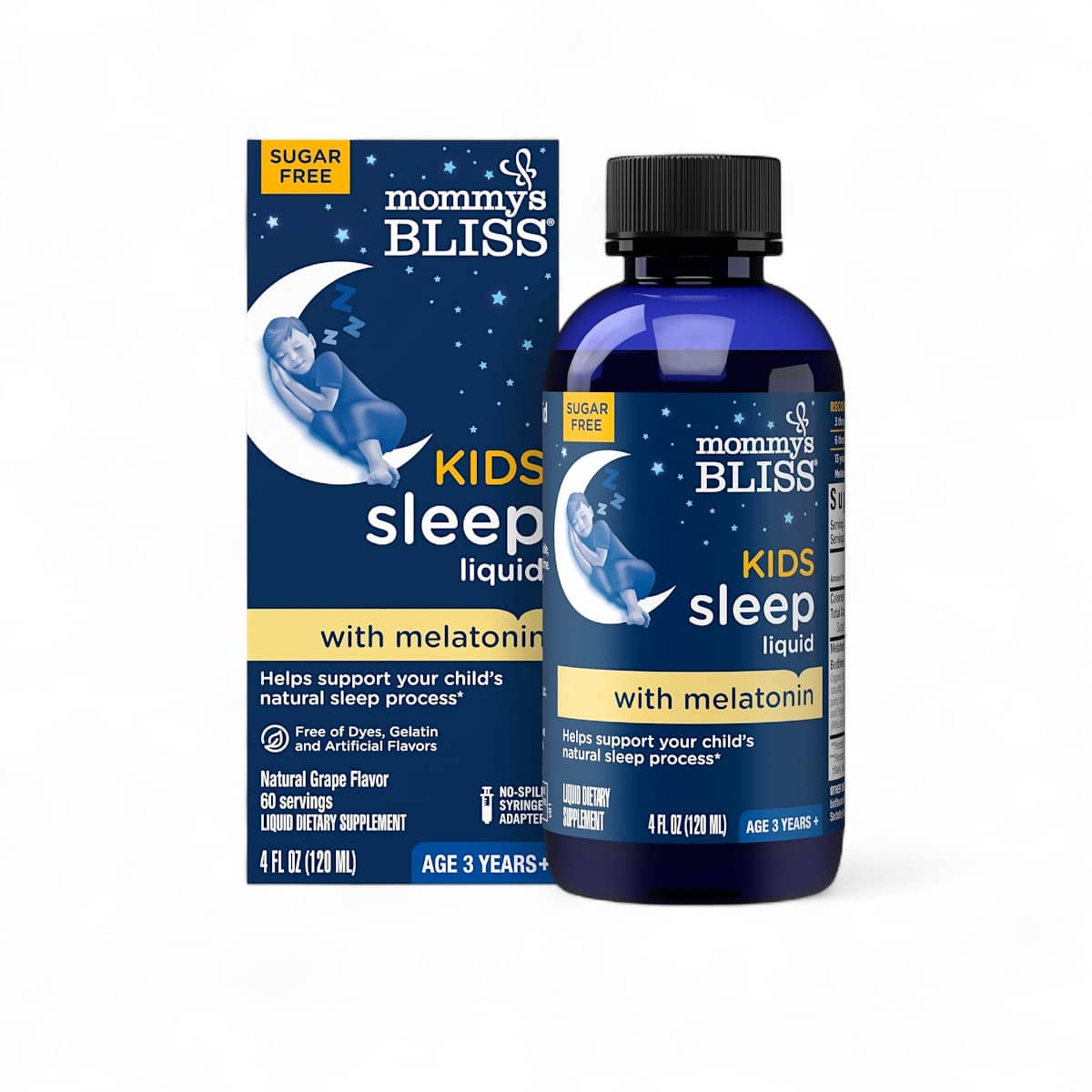 Mommy's Bliss, Kids Sleep Liquid with Melatonin, Age 3 Years+, Natural Grape, 4 fl oz (120 ml) 1