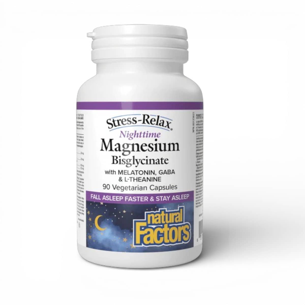 Natural Factors, Stress-Relax®, Nighttime Magnesium Bisglycinate with Melatonin, Gaba & L-Theanine, 90 vegan capsules 1