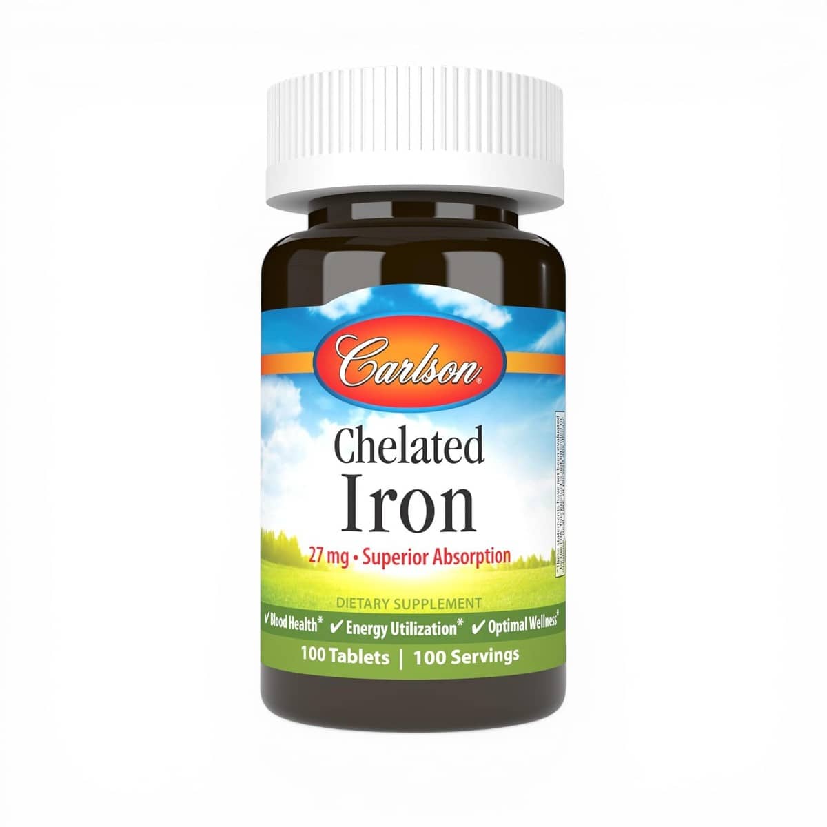 Carlson, Chelated Iron, 27 mg, 100 Tablets 1