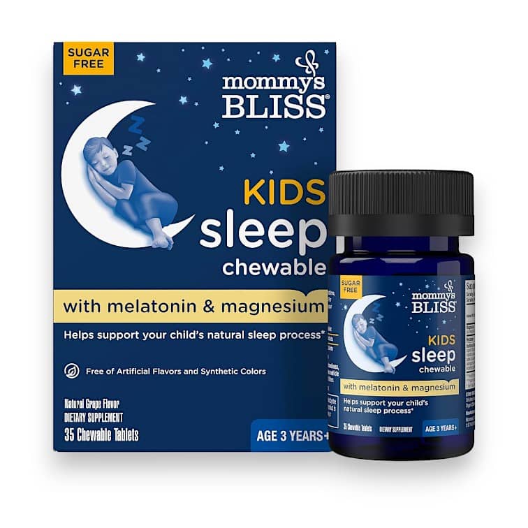 Mommy's Bliss, Kids Sleep Chewable, Melatonin + Magnesium, Kids 3 Yrs+, Natural Grape, 35 Chewable Tablets 1