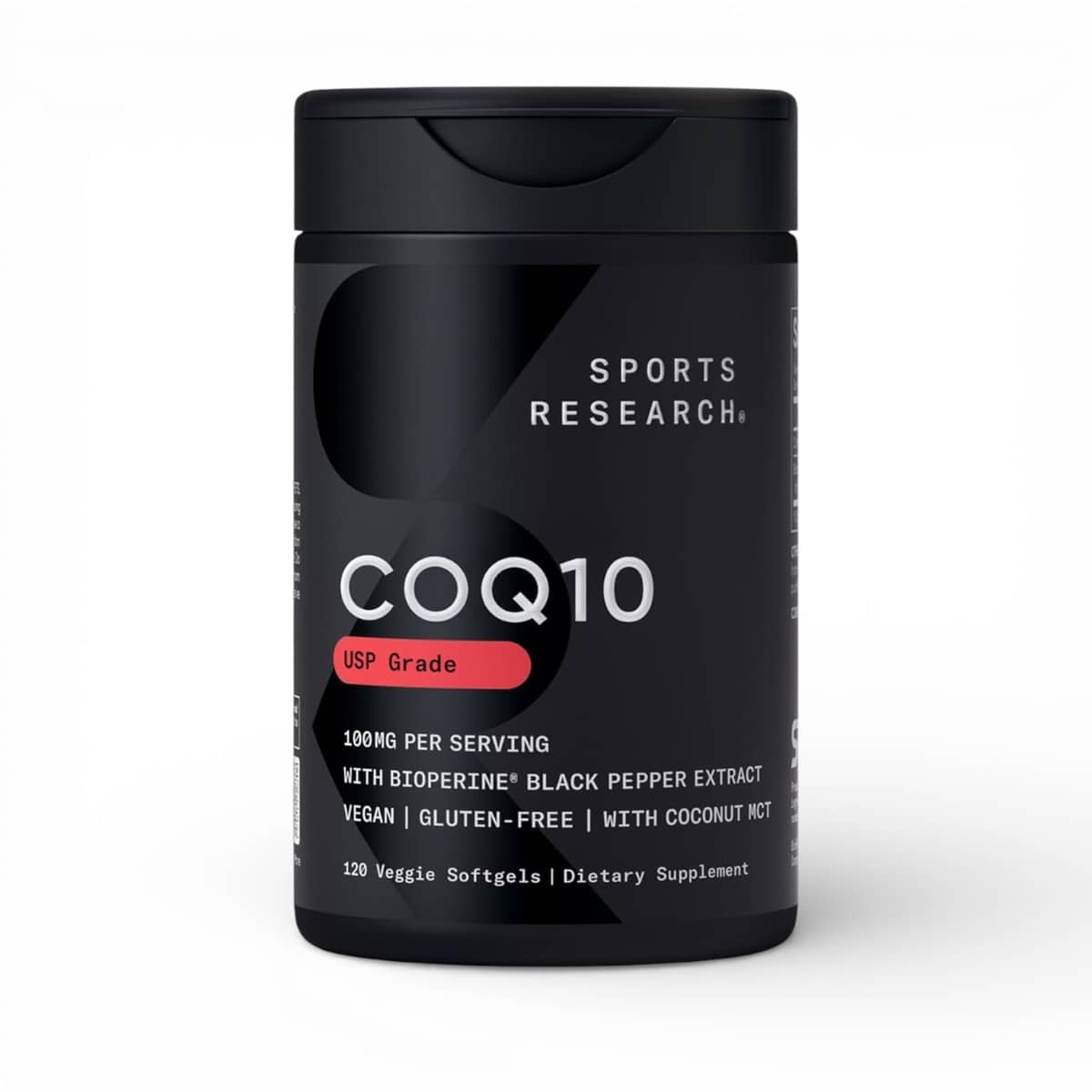 Sports Research, CoQ10, USP Grade with BioPerine, 100 mg, 120 Veggie Softgels 1