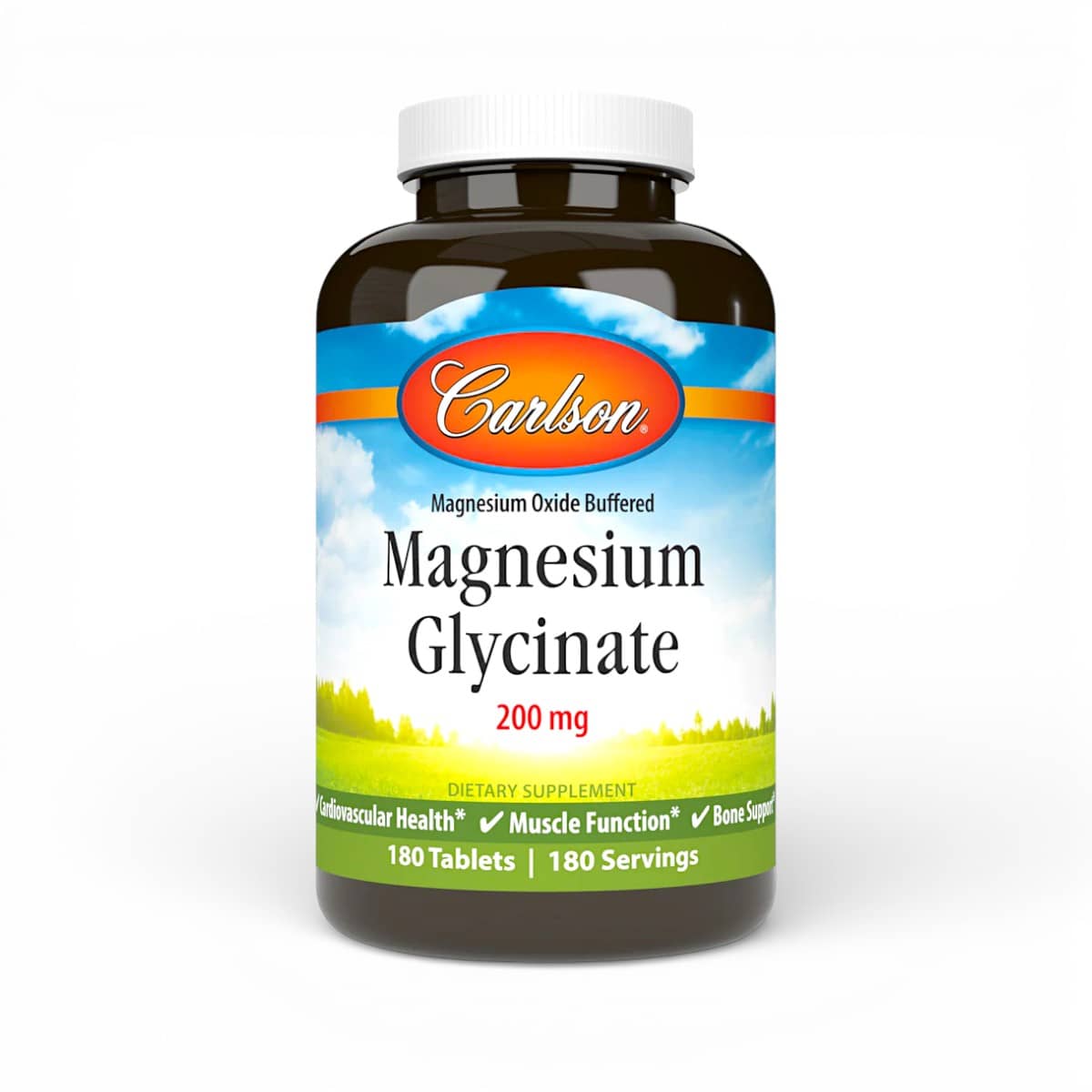 Carlson, Chelated Magnesium Glycinate, 200 mg, 180 Tablets 1