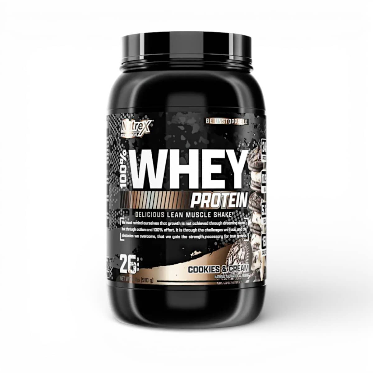 Nutrex Research, 100% Whey Protein, Cookies & Creme, 913 gr 1