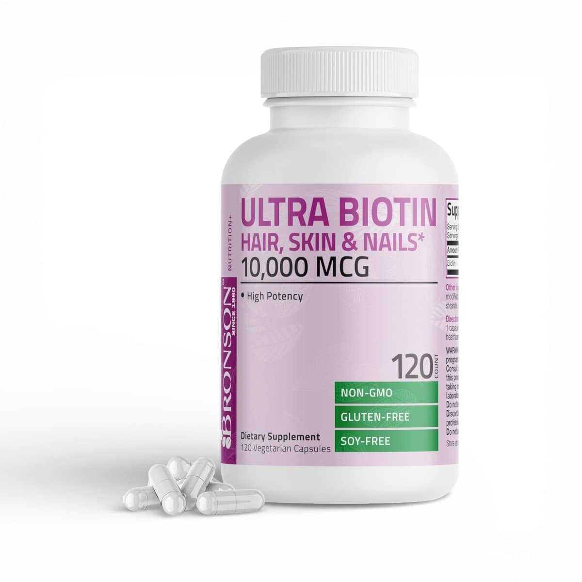 Bronson, Ultra biotin 10,000 mcg , 120 Vegan Capsules 1