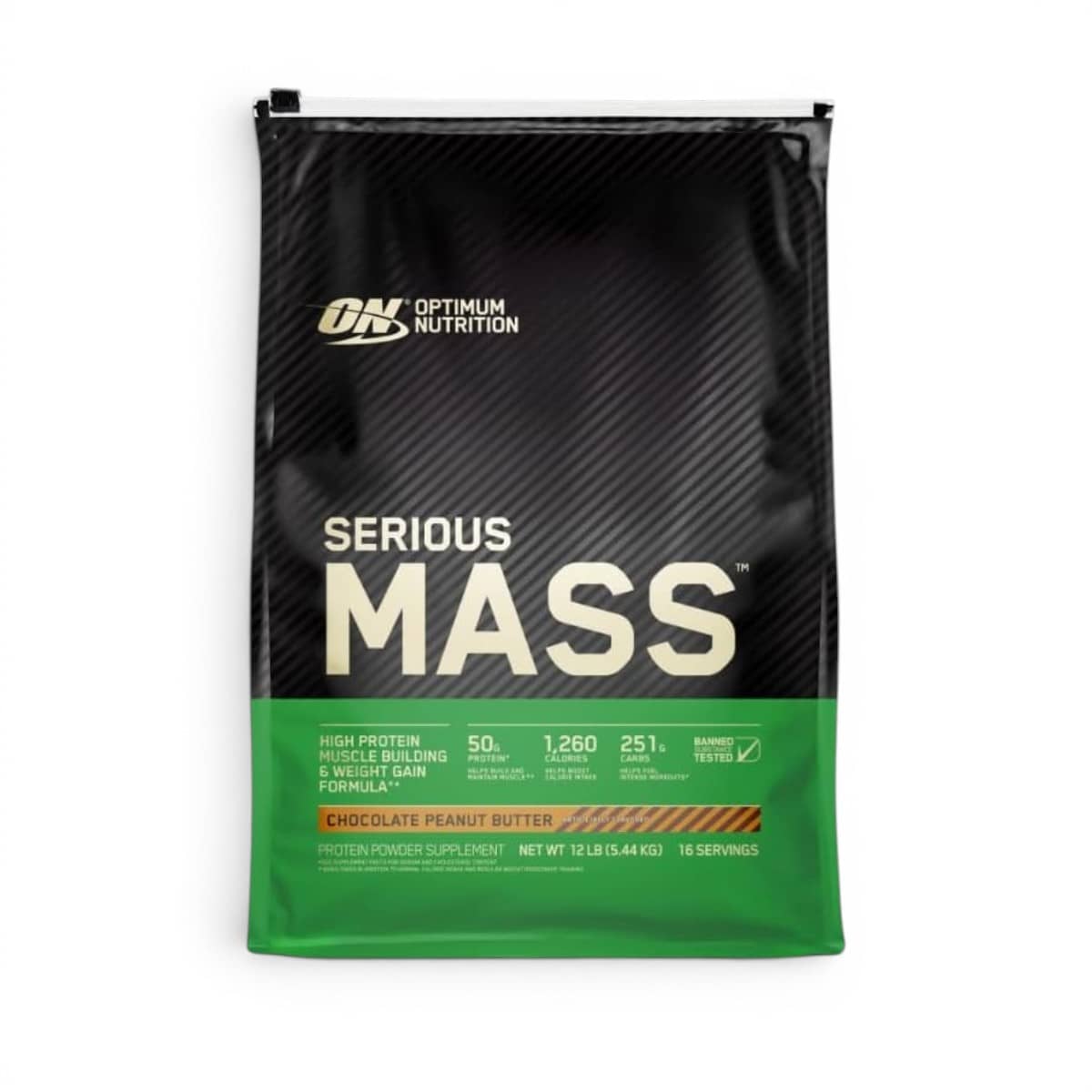 Optimum Nutrition, Seriuous MASS, Chocolate peanut butter artificially flavored, 5.44 kg 1