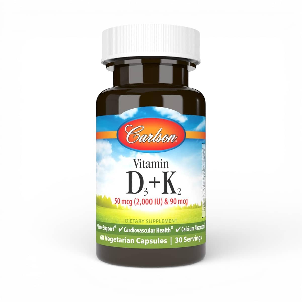 Carlson, D3+K2 2,000, 60 VegCaps 1