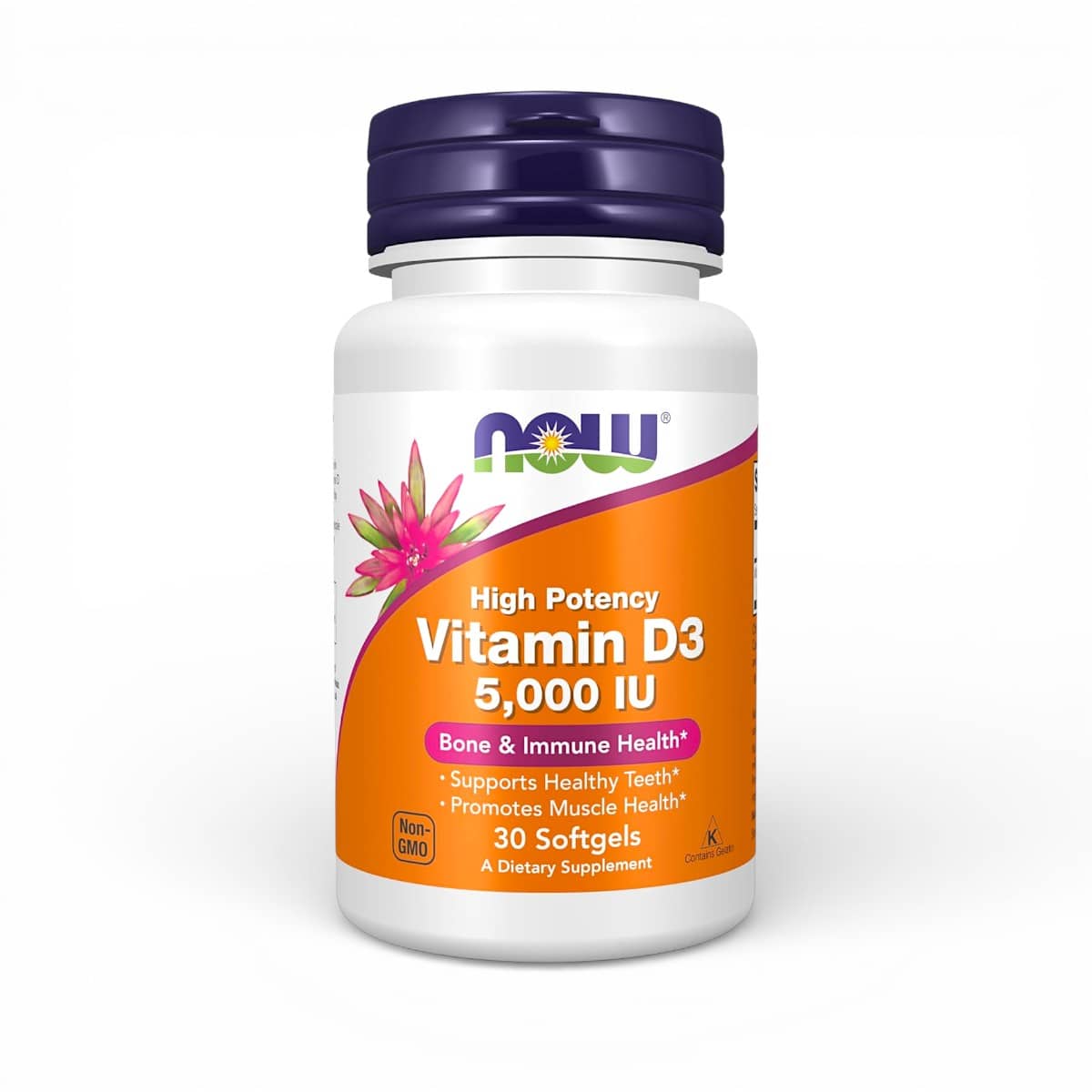 NOW Foods, Vitamin D-3, High Potency, 5,000 IU, 30 Softgels 1