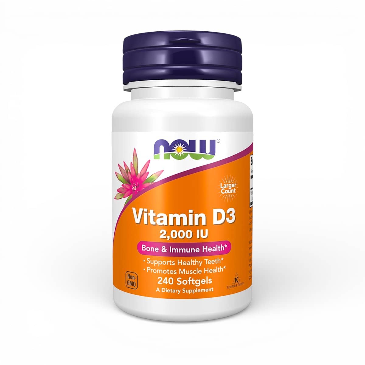 NOW Foods, Vitamin D-3, High Potency, 2,000 IU, 240 Softgels 1