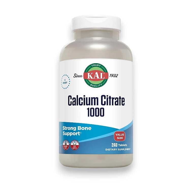 KAL, Calcium Citrate 1000, 1,000 mg, 90 Tablets (333 mg per Tablet) 1