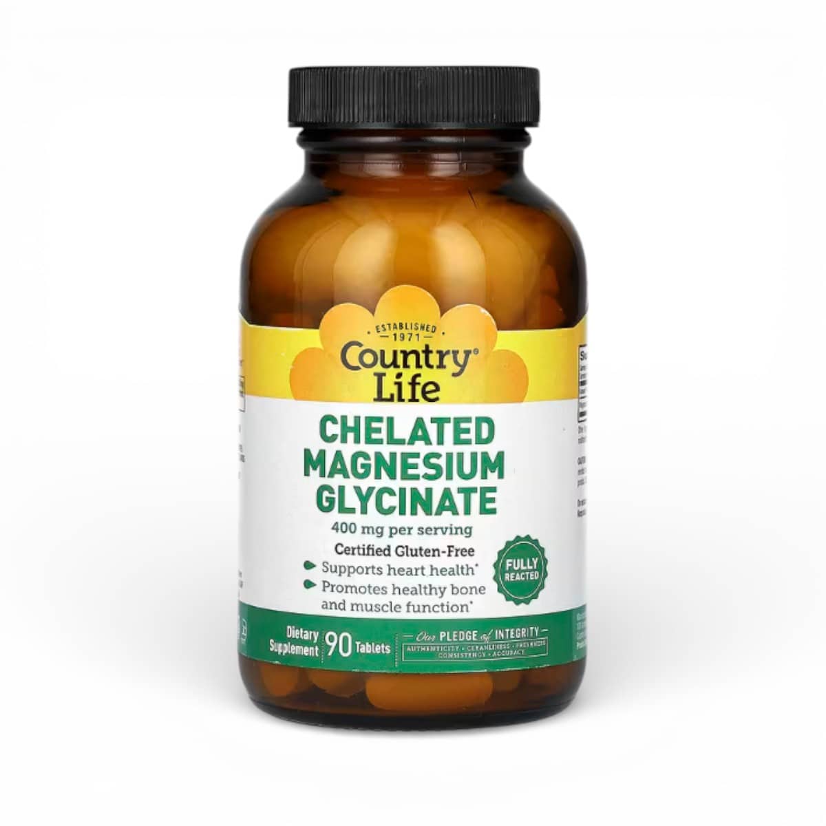 Country Life, Chelated Magnesium Glycinate, 90 Tablets (133 mg per Tablet ) By Country Life 1