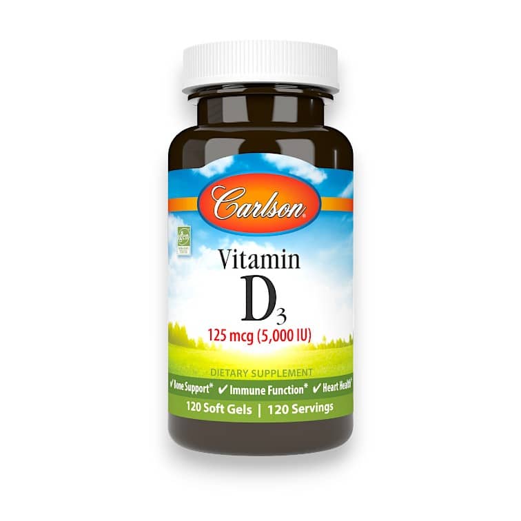 Carlson, Vitamin D3, 125 mg (5,000 IU), 120 Soft Gels 1