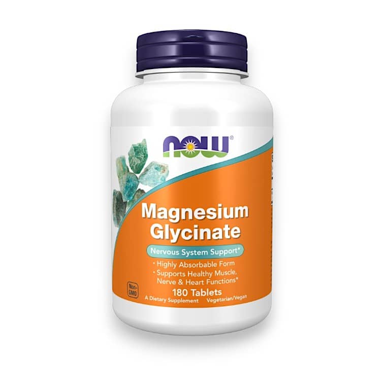NOW Foods, Magnesium Glycinate, 200 mg, 180 Tablets (100 mg per Tablet) 1