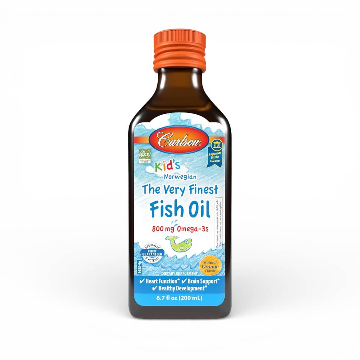 Carlson, Kid's, Norwegian, The Very Finest Fish Oil, Natural Orange, 6.7 fl oz (200 ml), (2,300 mg per Serving) 1