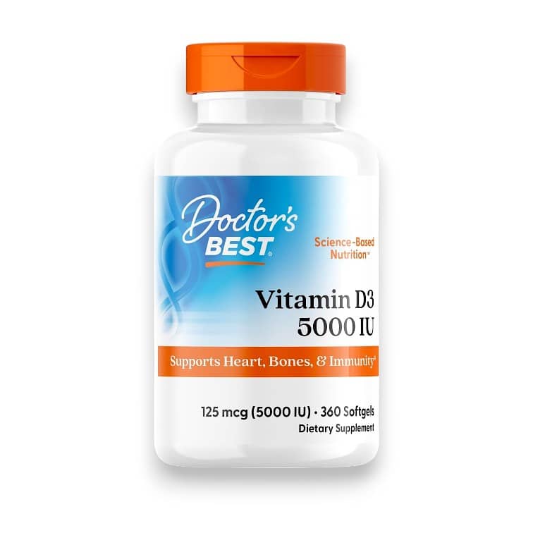 Doctor's Best, Vitamin D3, 125 mcg (5,000 IU), 360 Softgels 1