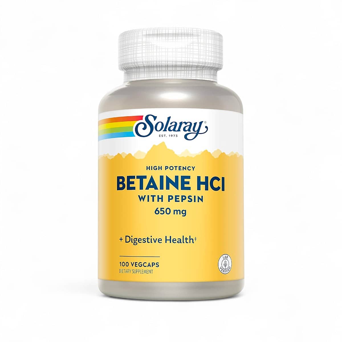 Solaray, High Potency Betaine HCl with Pepsin, 100 VegCaps 1