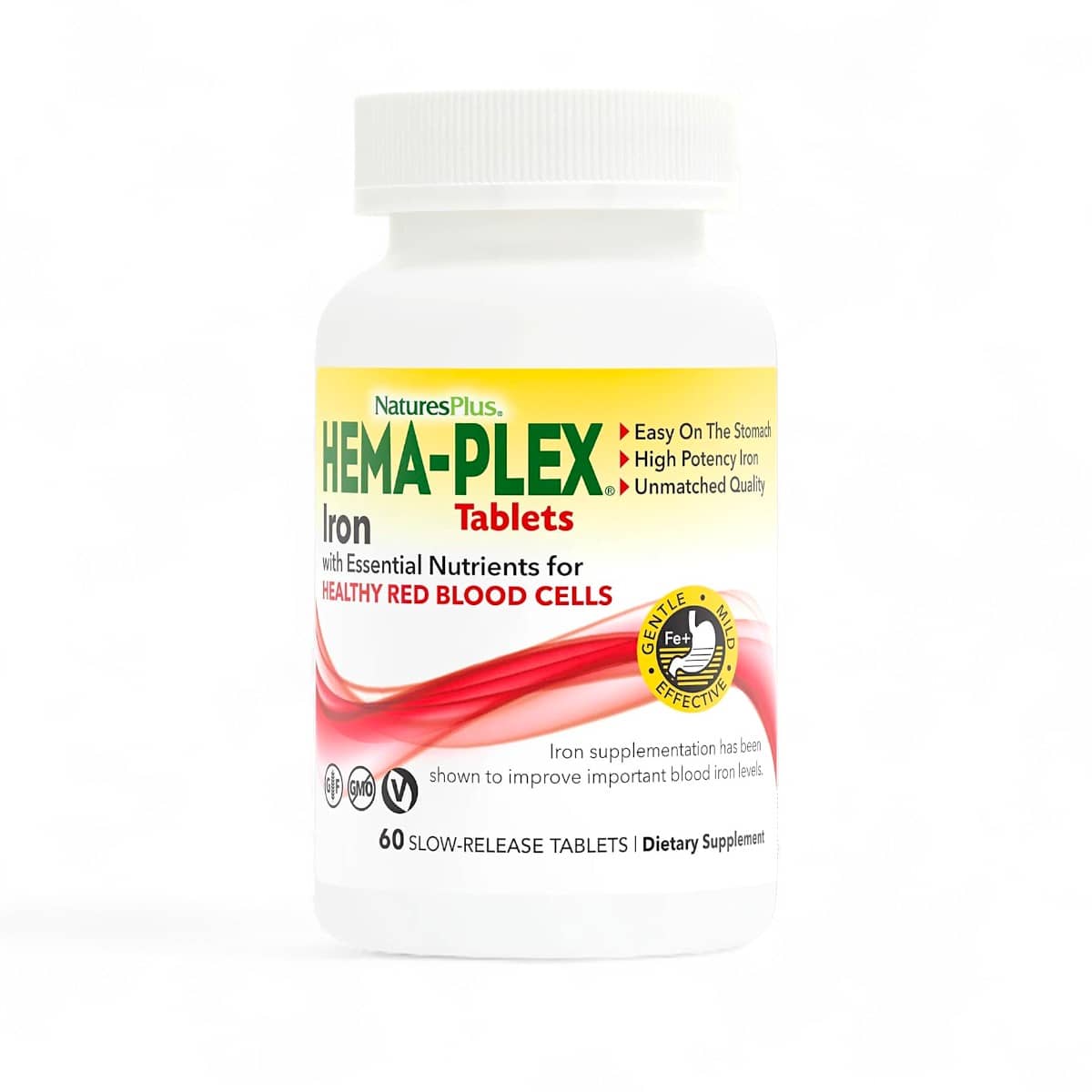NaturesPlus, Hema-Plex, Iron with Essential Nutrients for Healthy Red Blood Cells , 60 Slow-Release Tablets 1