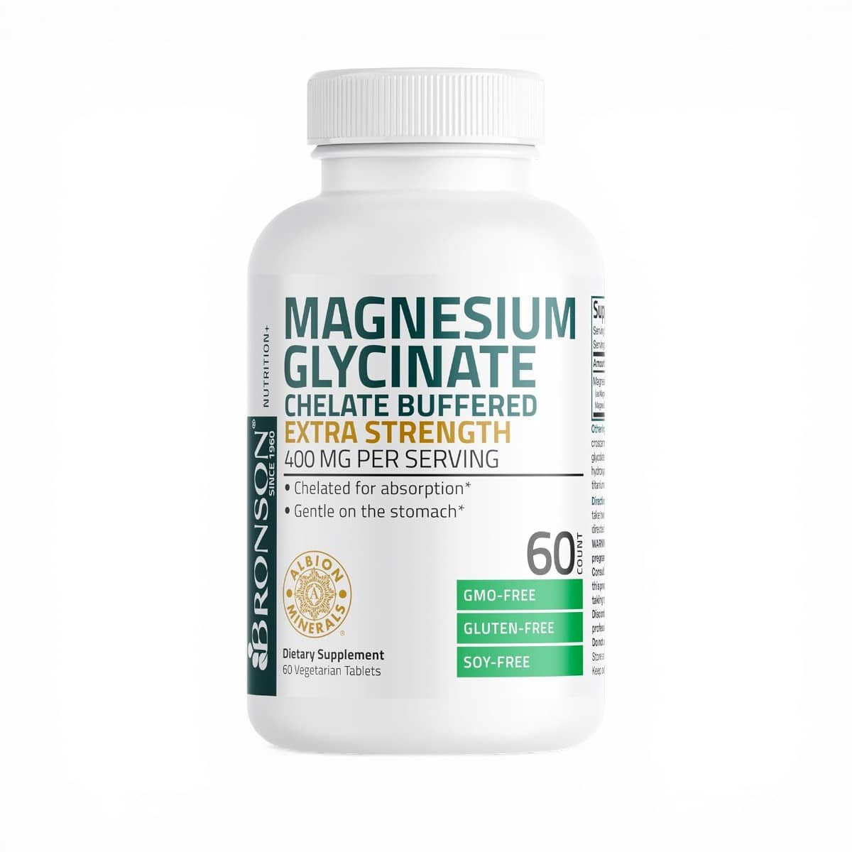 Bronson, Magnesium Glycinate Chelated Buffered, 400mg, 60 count 1