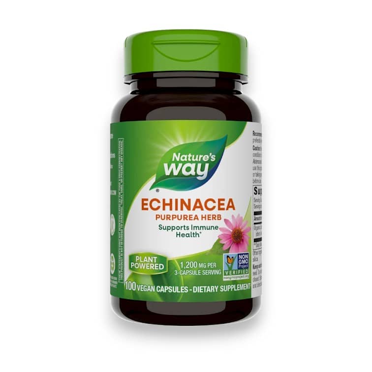 Nature's Way, Echinacea Purpurea Herb, 1,200 mg, 100 Vegan Capsules (400 mg Per Capsule) 1