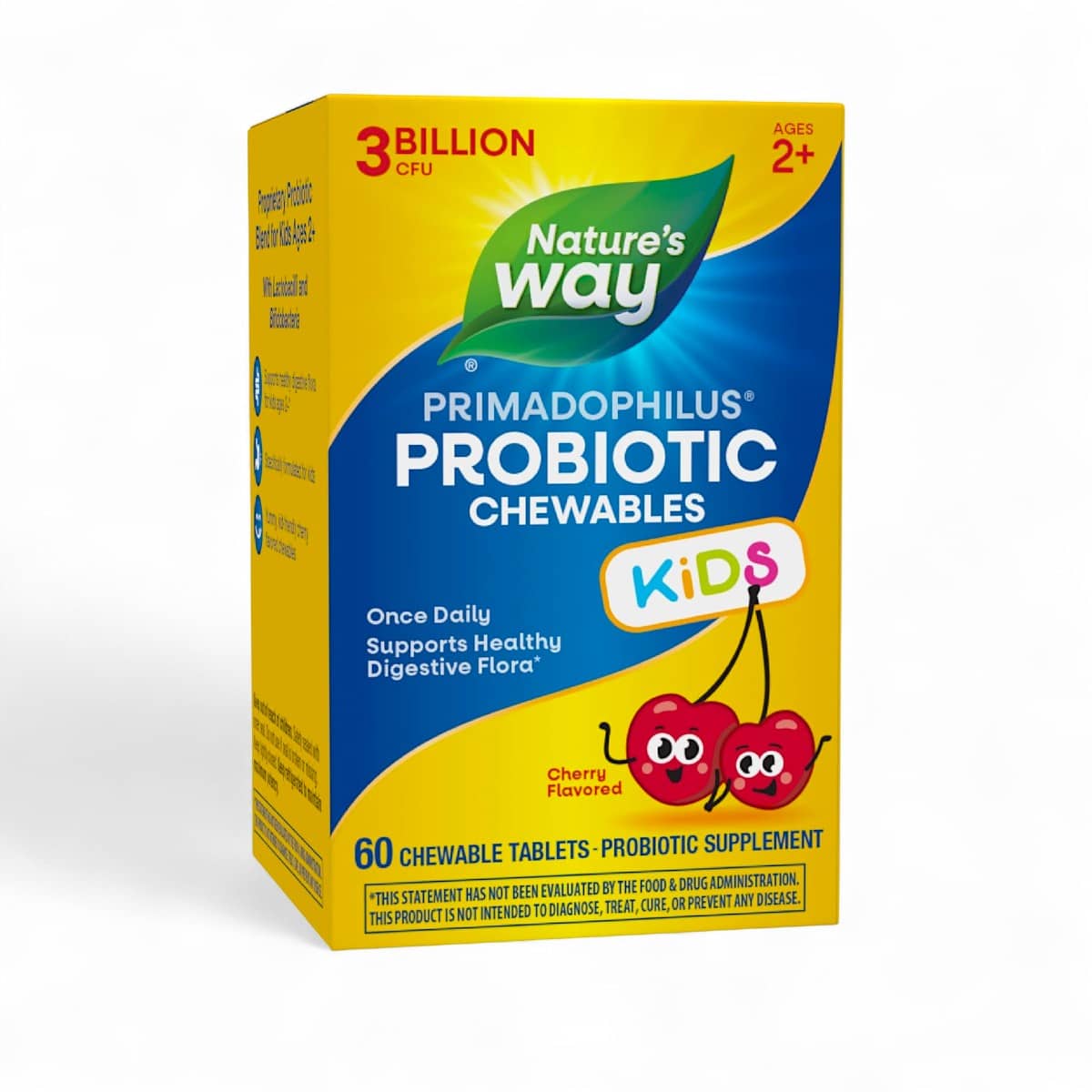 Nature's Way, Primadophilus®, Kids Probiotic Chewables, Ages 2+, Cherry , 3 Billion CFU, 60 Chewable Tablets 1