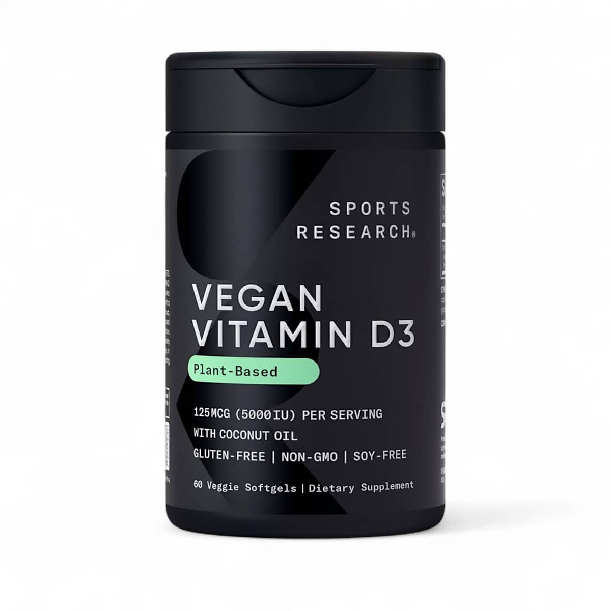 Sports Research, Vegan Vitamin D3, 125 mcg (5,000 IU), 60 Veggie Softgels 1