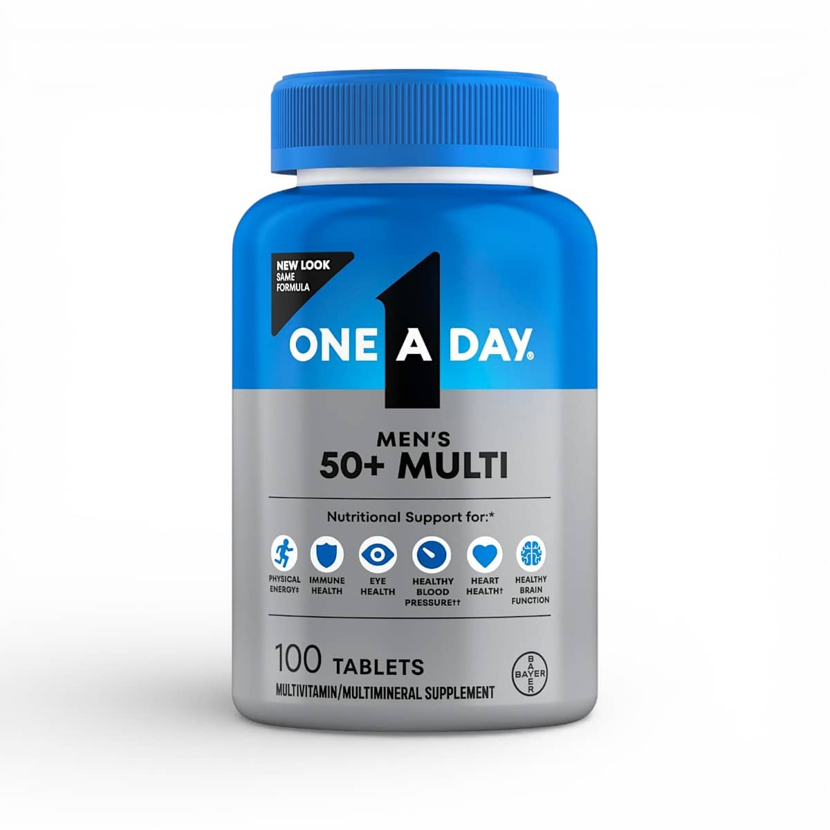 One-A-Day, Men's 50+, Complete Multivitamin/Multimineral Supplement, 100 Tablets 1