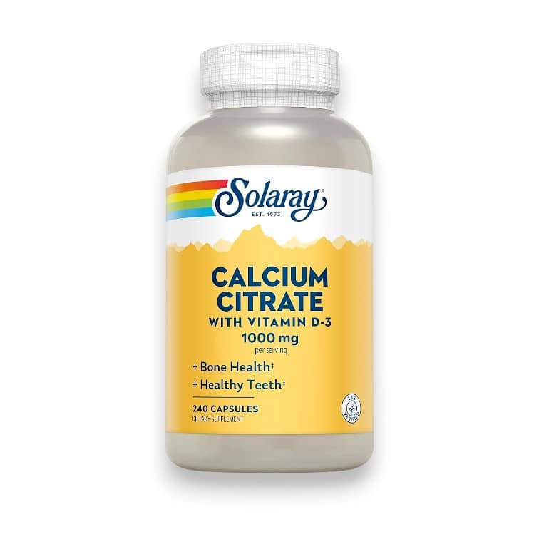 Solaray, Calcium Citrate with Vitamin D-3, 1,000 mg, 240 VegCaps (250 mg per Capsule) 1