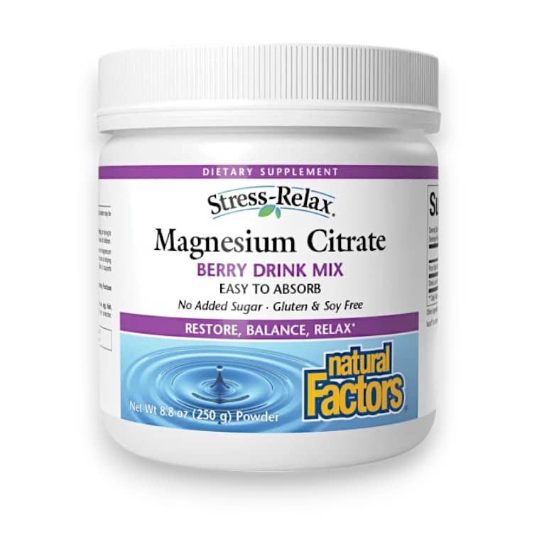 Natural Factors, Stress-Relax®, Magnesium Citrate Powder, Berry Drink Mix, 8.8 oz (250 g) 1