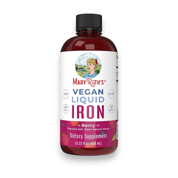 MaryRuth's, Vegan Liquid Iron, For Ages 4+, Berry, 6 mg, 15.22 fl oz (450 ml) 1