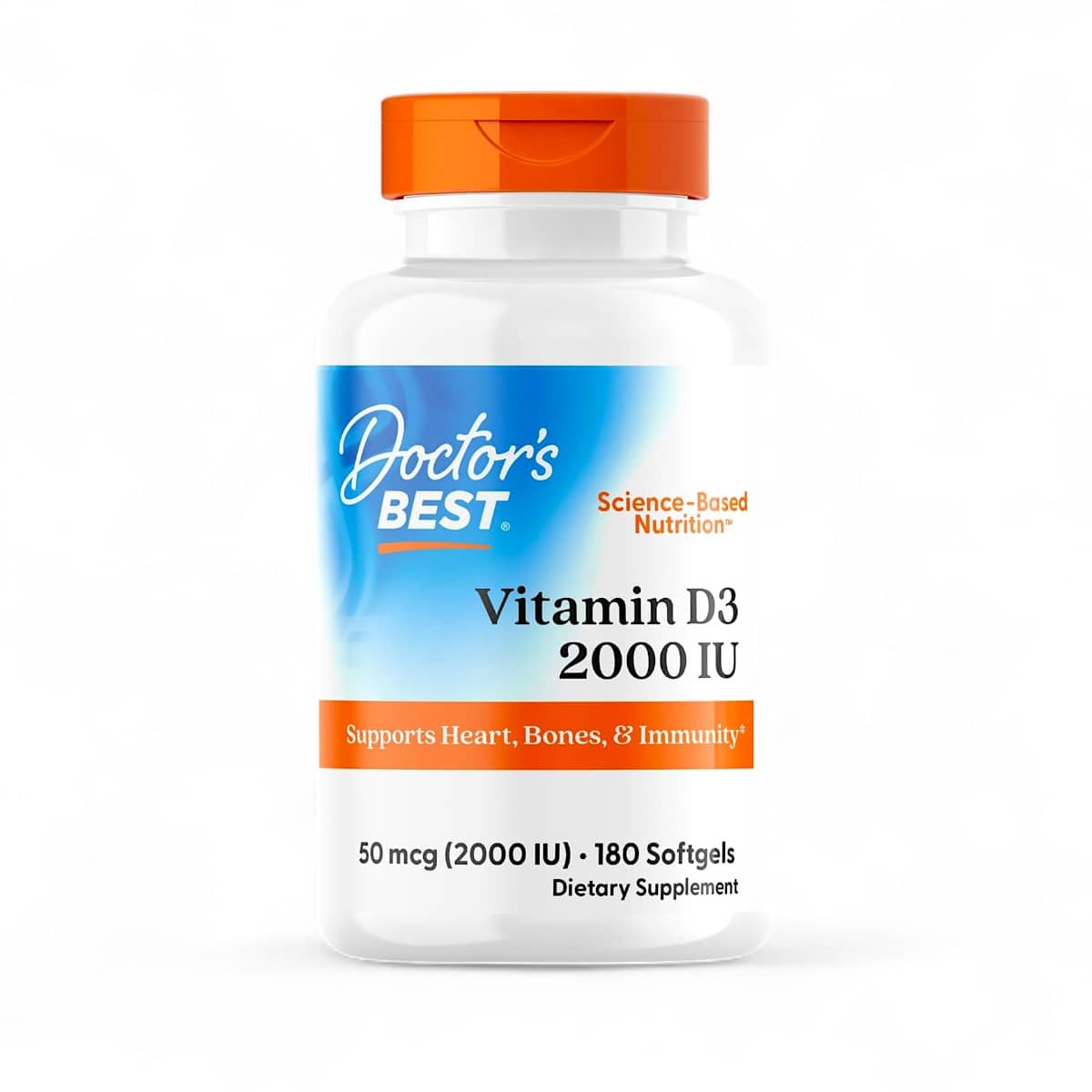 Doctor's Best, Vitamin D3, 50 mcg (2,000 IU), 180 Softgels 1