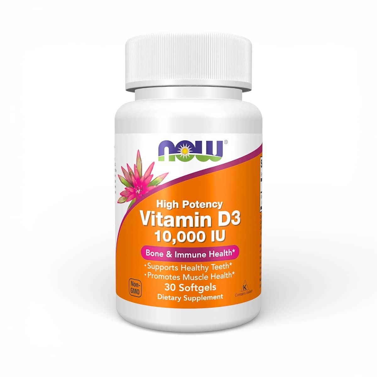 NOW Foods, Vitamin D-3, High Potency, 10,000 IU, 30 Softgels 1