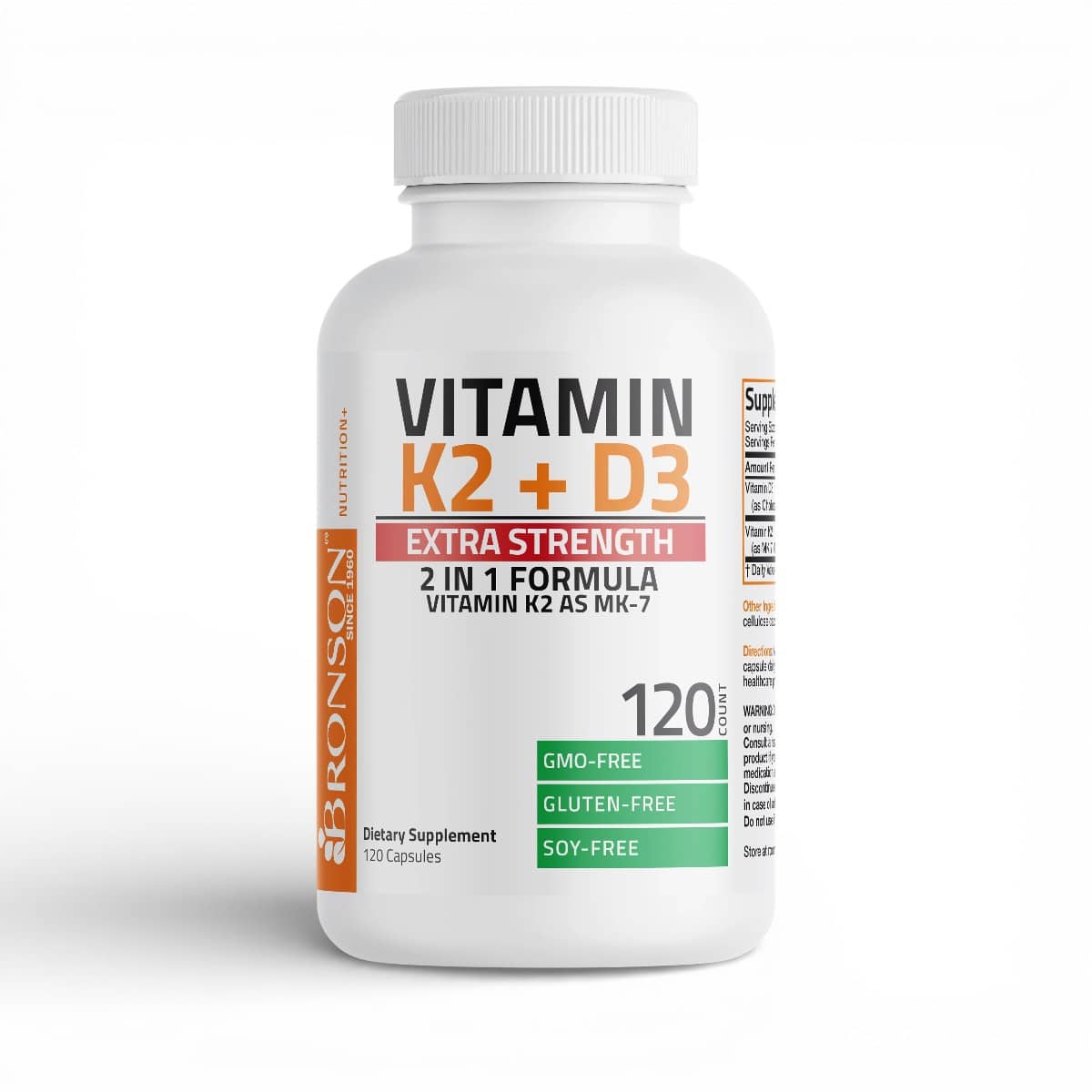 Bronson, Vitamin D3+K2 Extra Strength, 10,000 IU, 120 Capsules 1