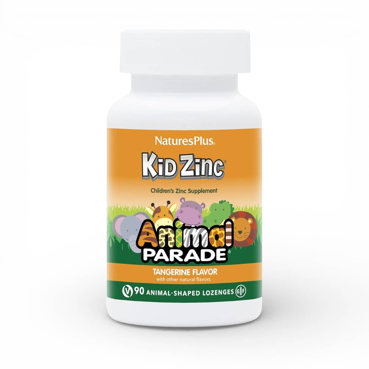 NaturesPlus, Animal Parade®, Kid Zinc®, Tangerine, 90 Animal-Shaped Lozenges 1
