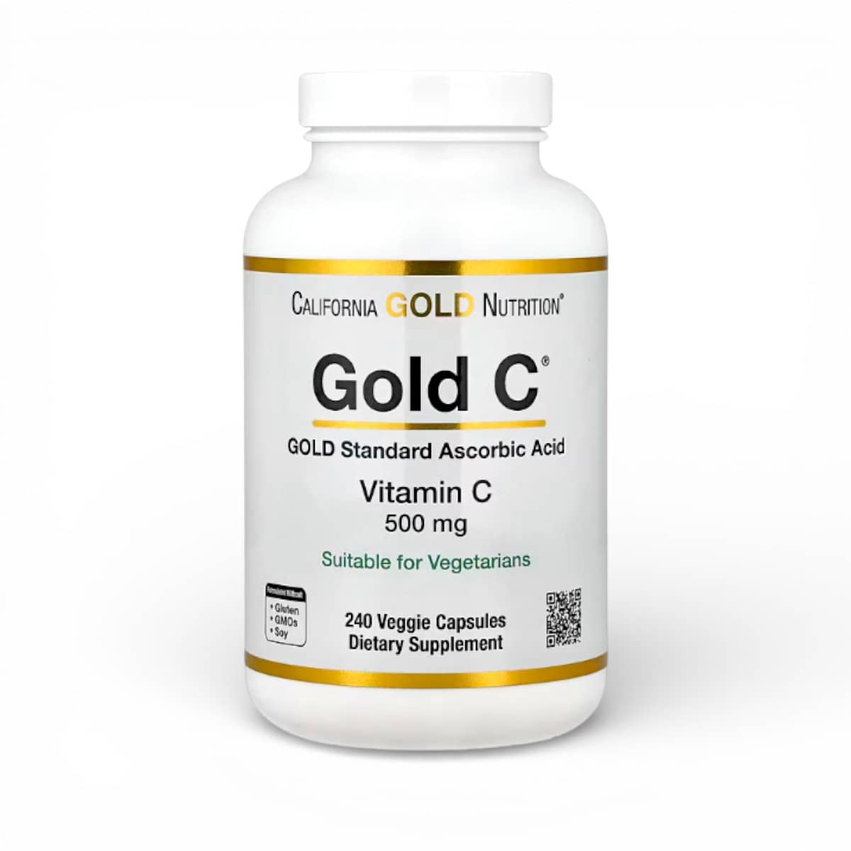 California Gold Nutrition, Gold C®, USP Grade Vitamin C, 500 mg, 240 Veggie Capsules 1