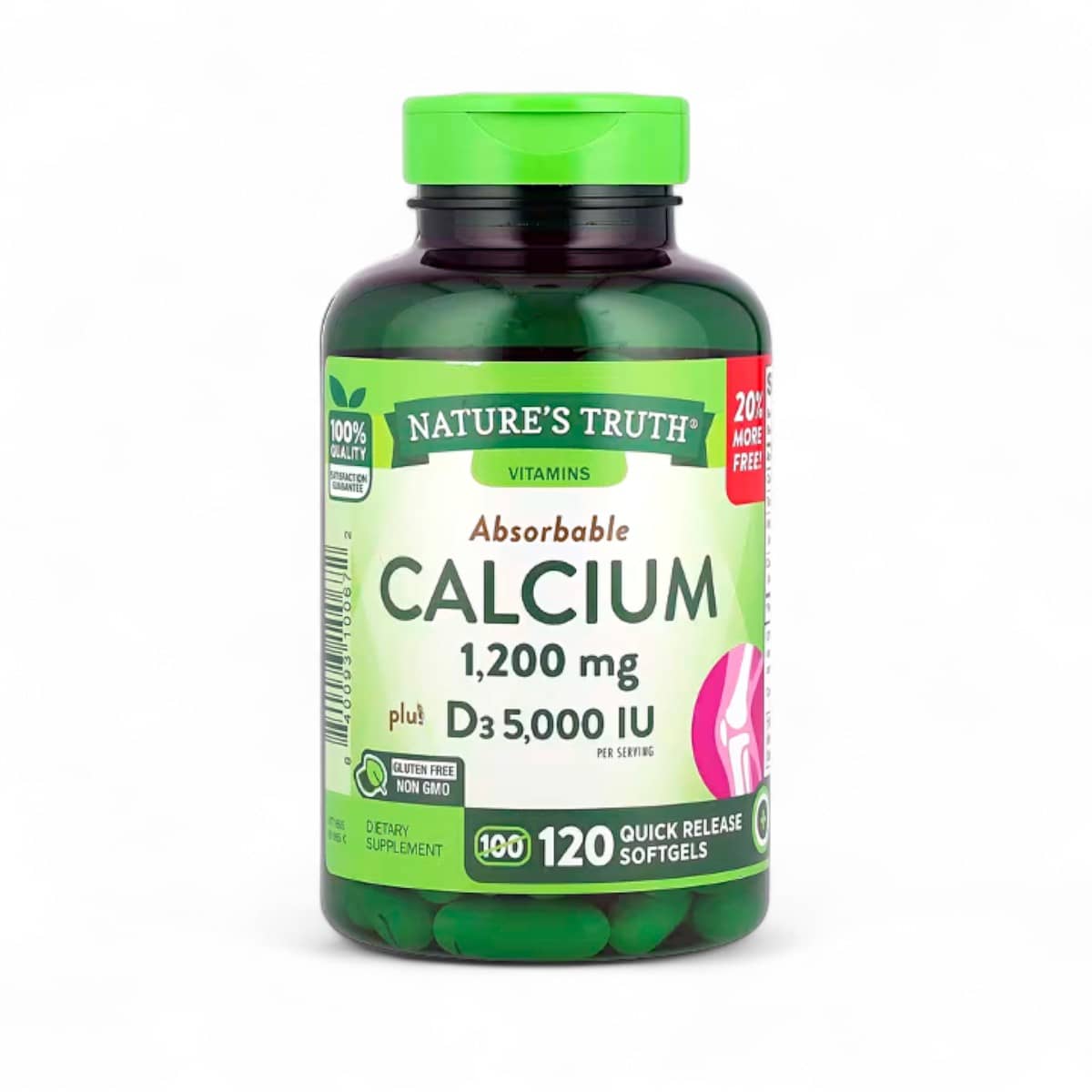 Nature's Truth, Absorbable Calcium Plus D3, 120 Quick Release Softgels 1