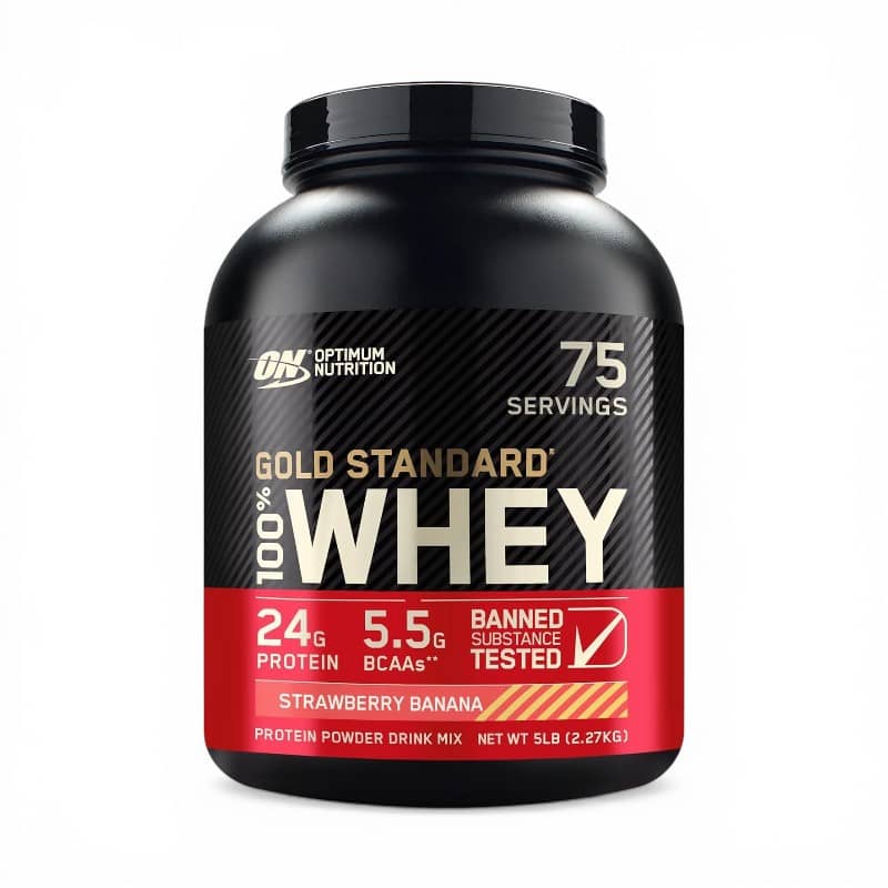 Optimum Nutrition, Gold Standard® 100% Whey, Strawberry Banana, 5 lb (2.27 kg) 1