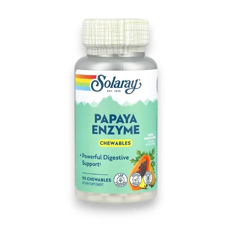 Solaray, Papaya Enzyme, Natural Pineapple, 90 Chewables 1
