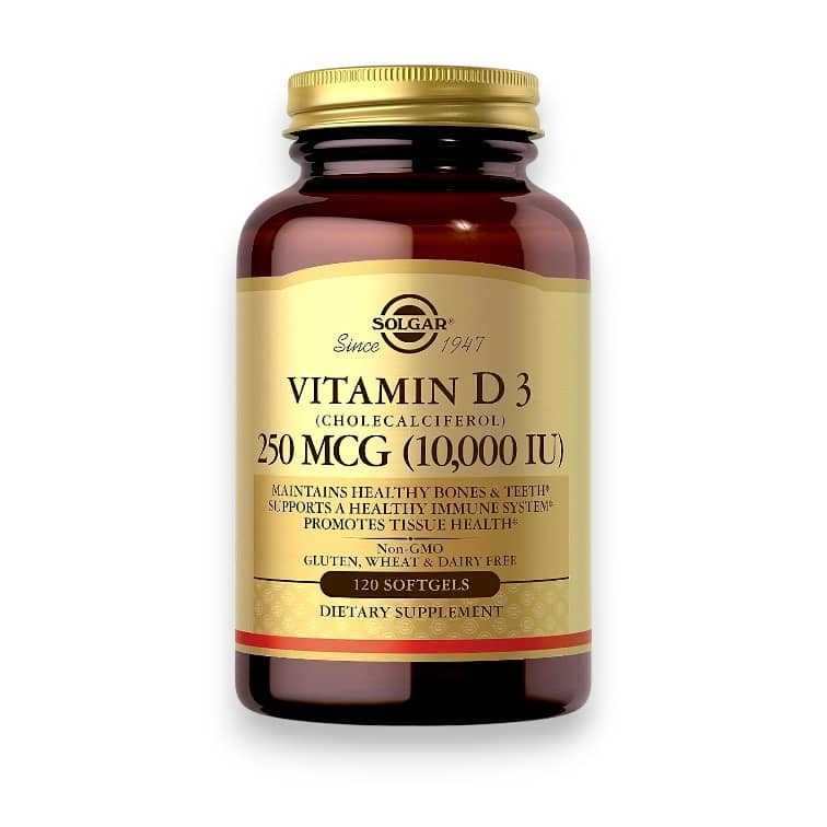 Solgar, Vitamin D3 (Cholecalciferol), 250 mcg (10,000 IU), 120 Softgels 1