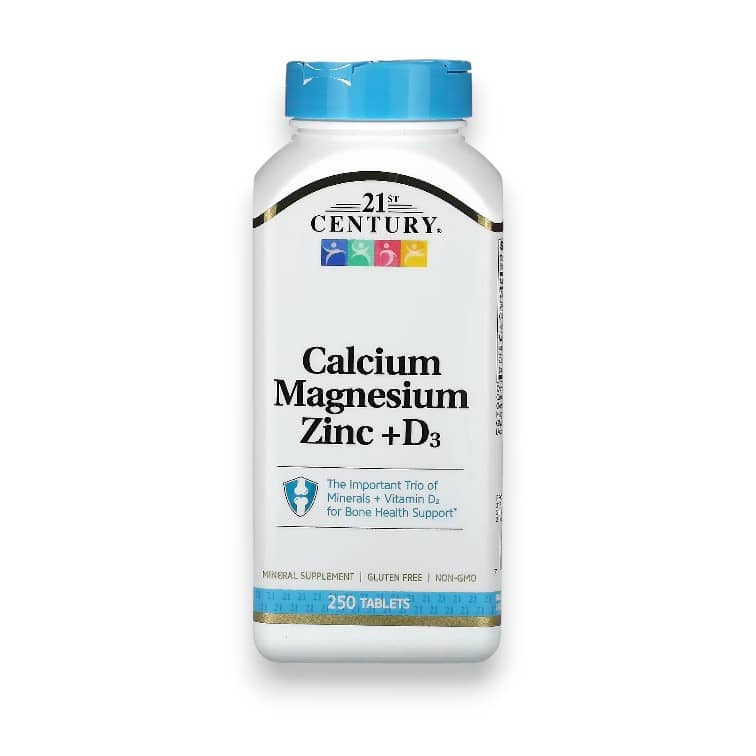 21st Century, Calcium Magnesium Zinc + D3, 250 Tablets 1
