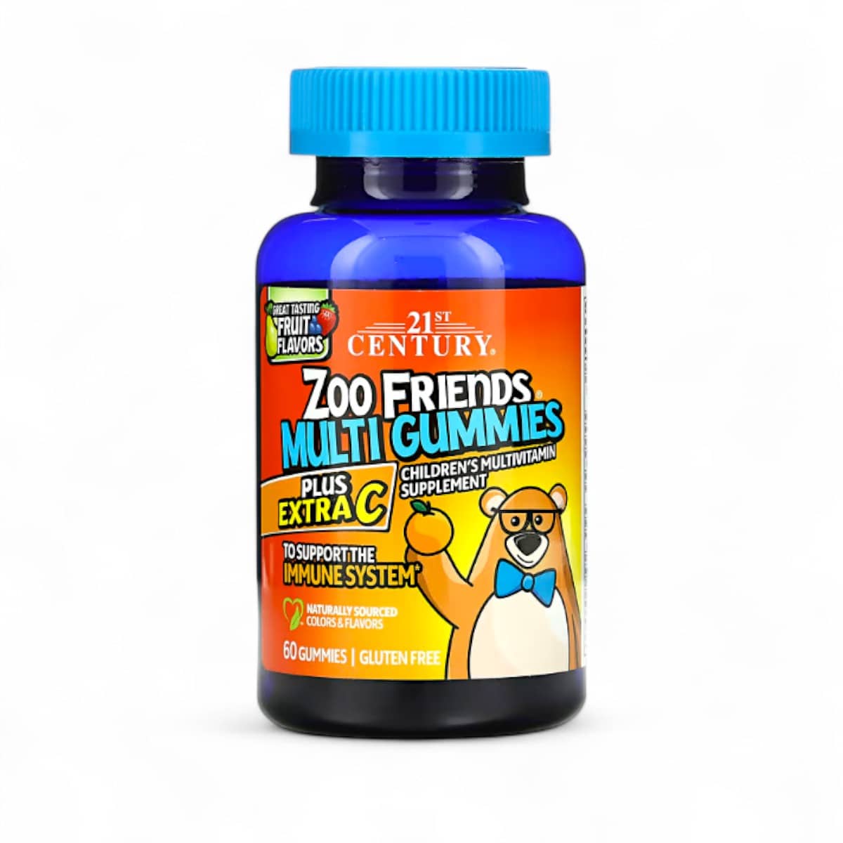 21st Century, Zoo Friends Multi Gummies, Plus Extra C, Great Tasting Fruit, 60 Gummies 1