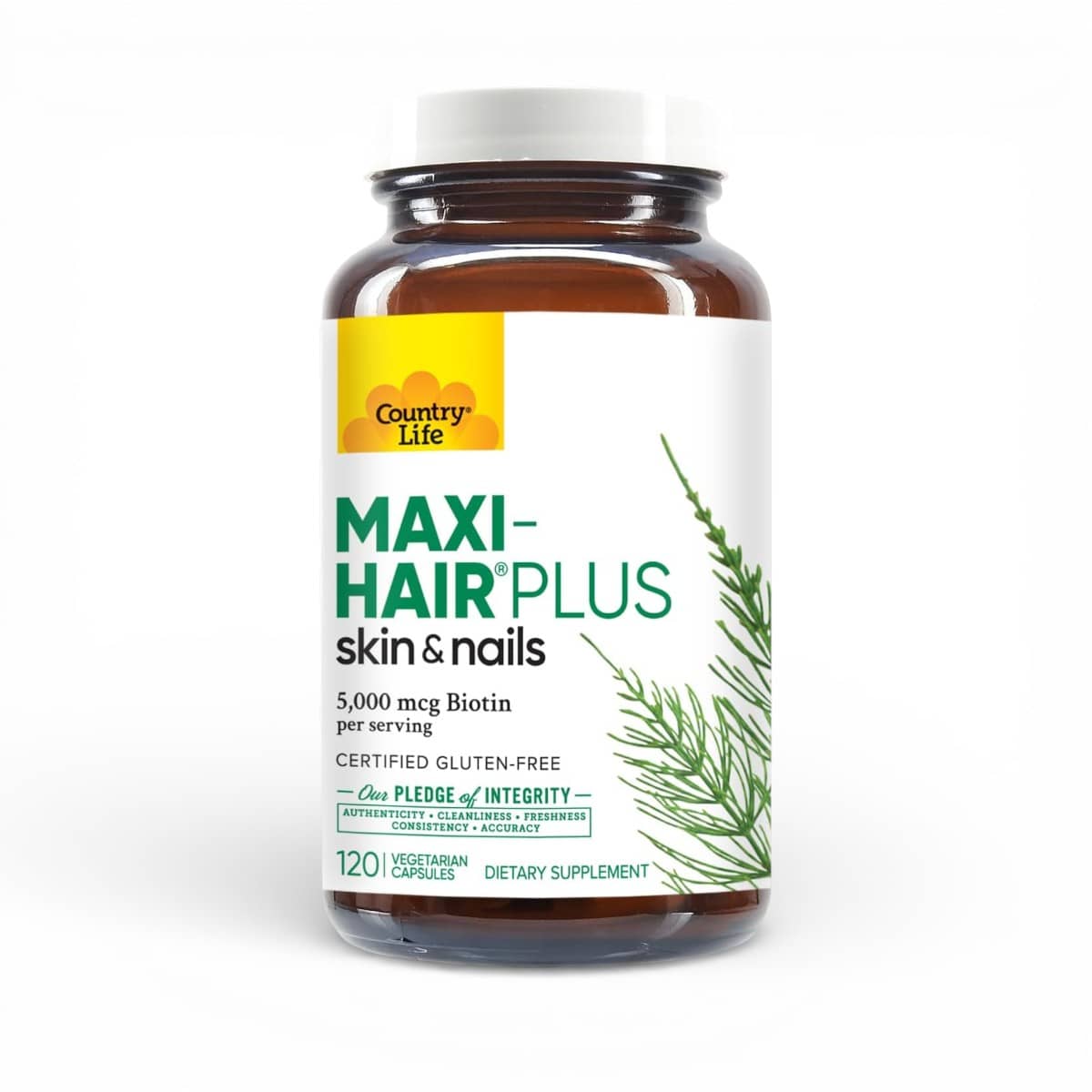 Country Life, Maxi-Hair® Plus Skin & Nails, 120 Vegetarian Capsules By Country Life 1