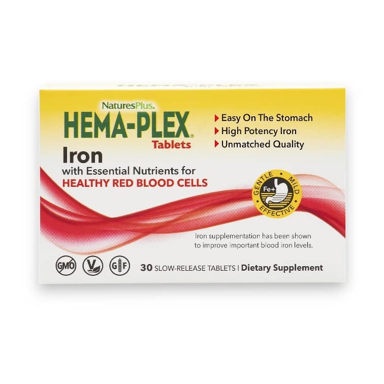 NaturesPlus, Hema-Plex, Iron, 30 Slow-Release Tablets 1