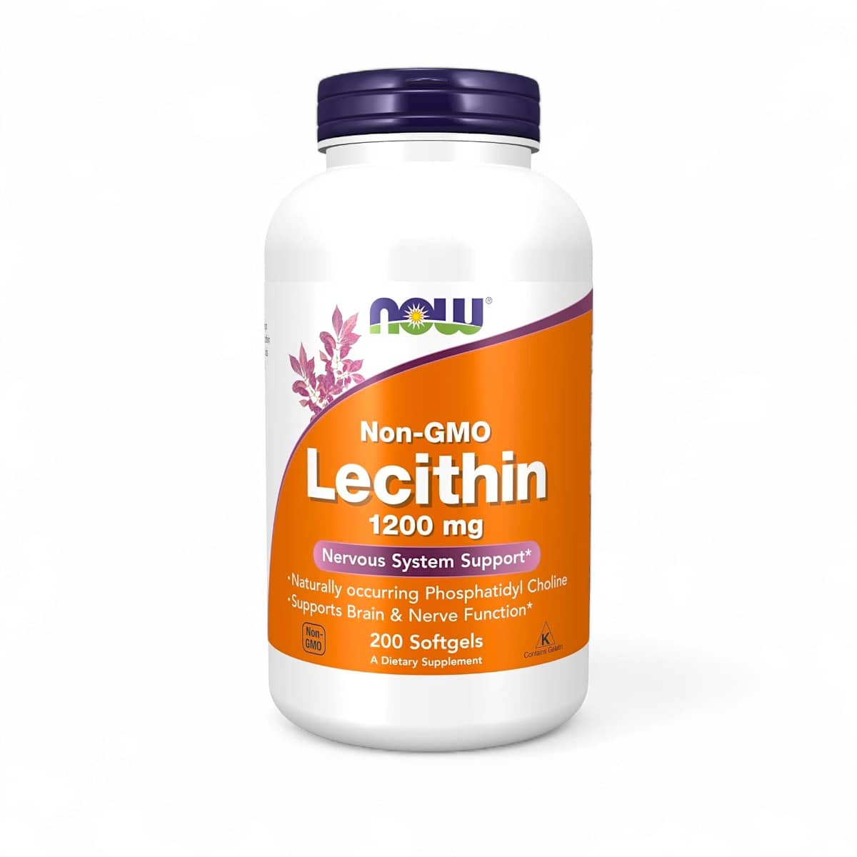 NOW Foods, Non-GMO Lecithin, 1,200 mg, 200 Softgels 1