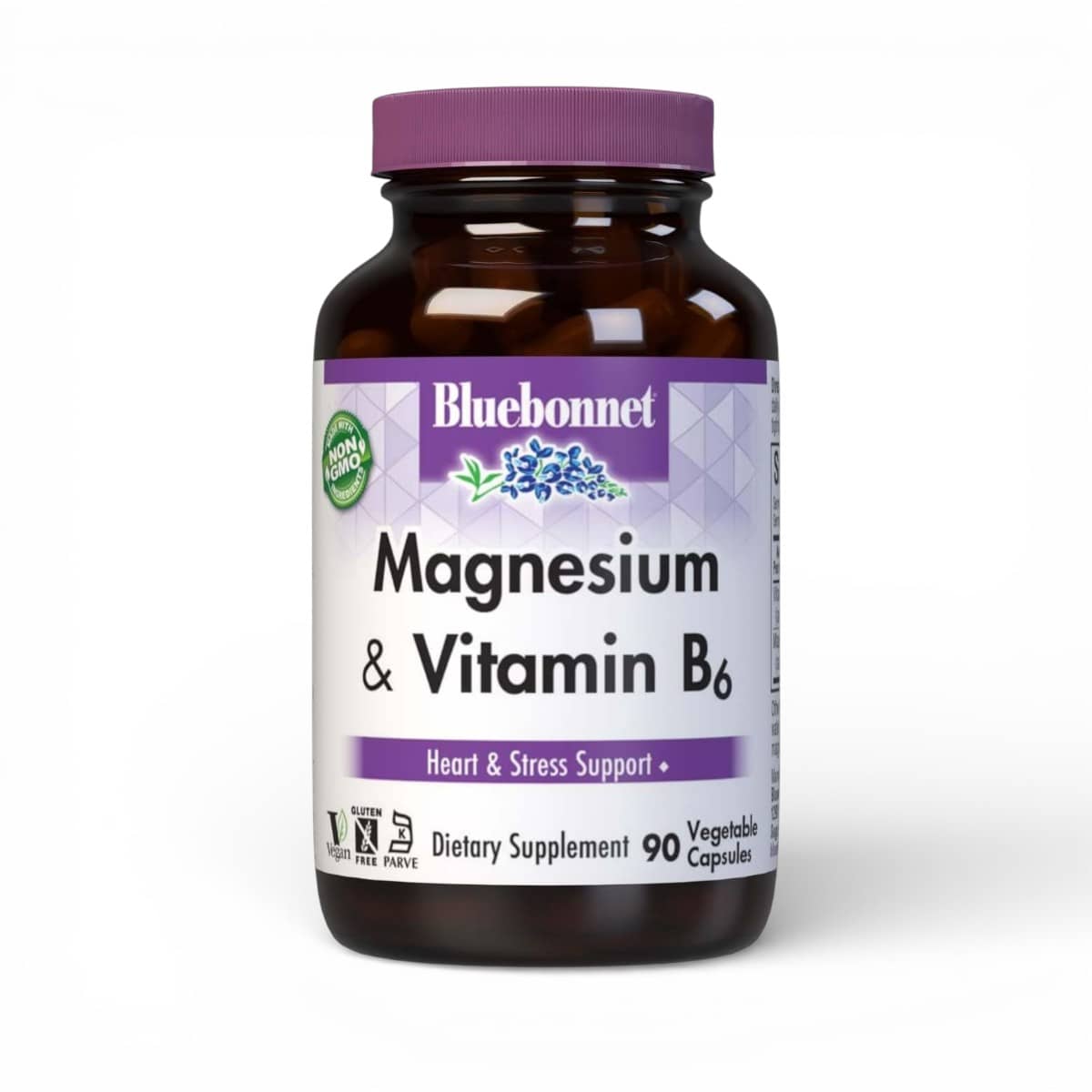 Bluebonnet Nutrition, Magnesium & Vitamin B6, 90 Vegetable Capsules 1