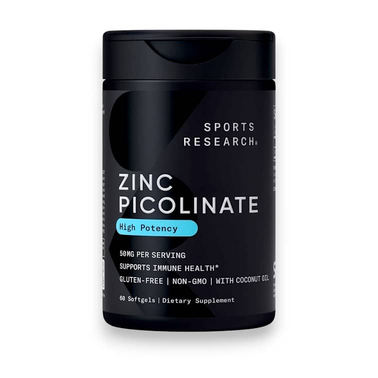 Sports Research, Zinc Picolinate, High Potency , 50 mg, 60 Softgels 1