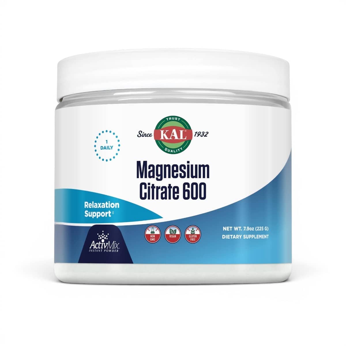 KAL, Magnesium citrate, 600mg ActivMix Instant Powder 1