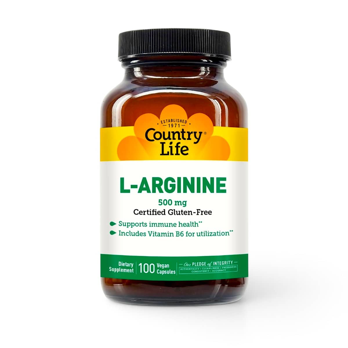 Country Life, L-Arginine, 100 Vegan Capsules 1