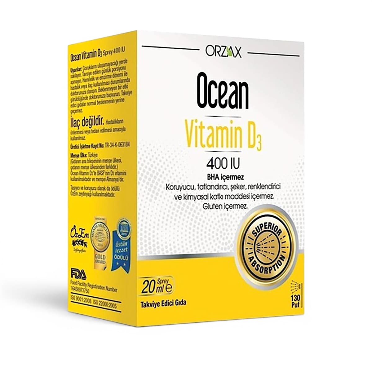 OCEAN, VITAMIN D3 400IU DROP 20 ML