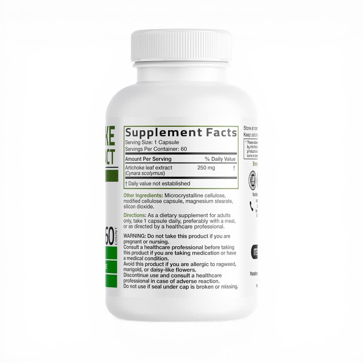 Bronson, Artichoke leaf extract , 250mg, 60 Count 2