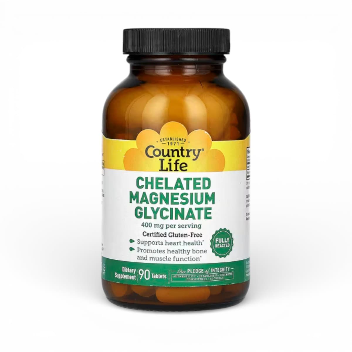 Country Life, Chelated Magnesium Glycinate, 90 Tablets (133 mg per Tablet ) By Country Life